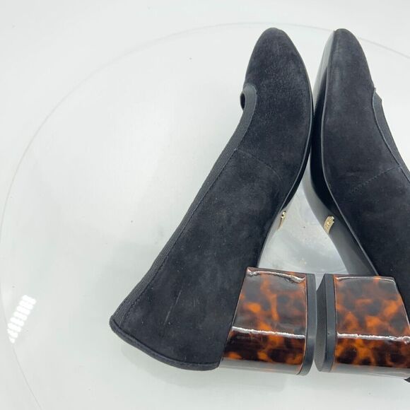 Vionic Womens Natalie Pump Size 8 Black Suede Tortoise Shell Heel Dress Shoe - Picture 8 of 16